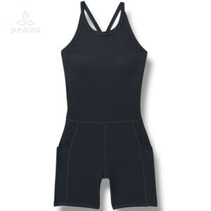 NWT‎ - prAna Becksa Shortie Women's Size Extra Large XL Solid Black Romper